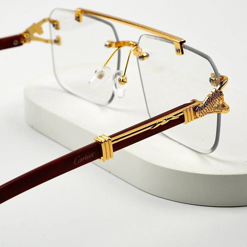 Aura Predator Rimless – Luxury Gold Accent Sunglasses (UV400)