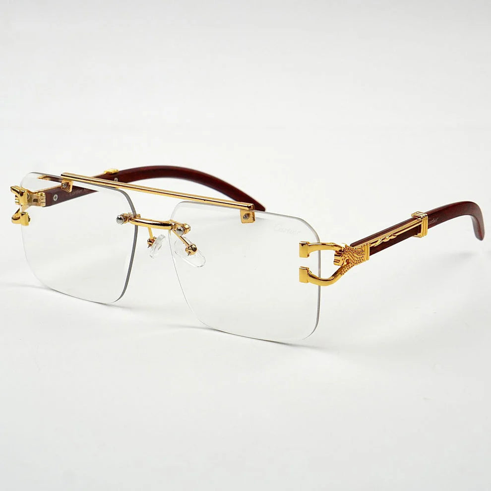 Aura Predator Rimless – Luxury Gold Accent Sunglasses (UV400)