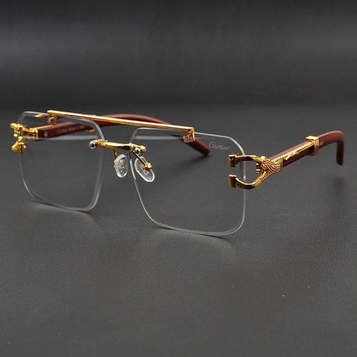 Aura Predator Rimless – Luxury Gold Accent Sunglasses (UV400)